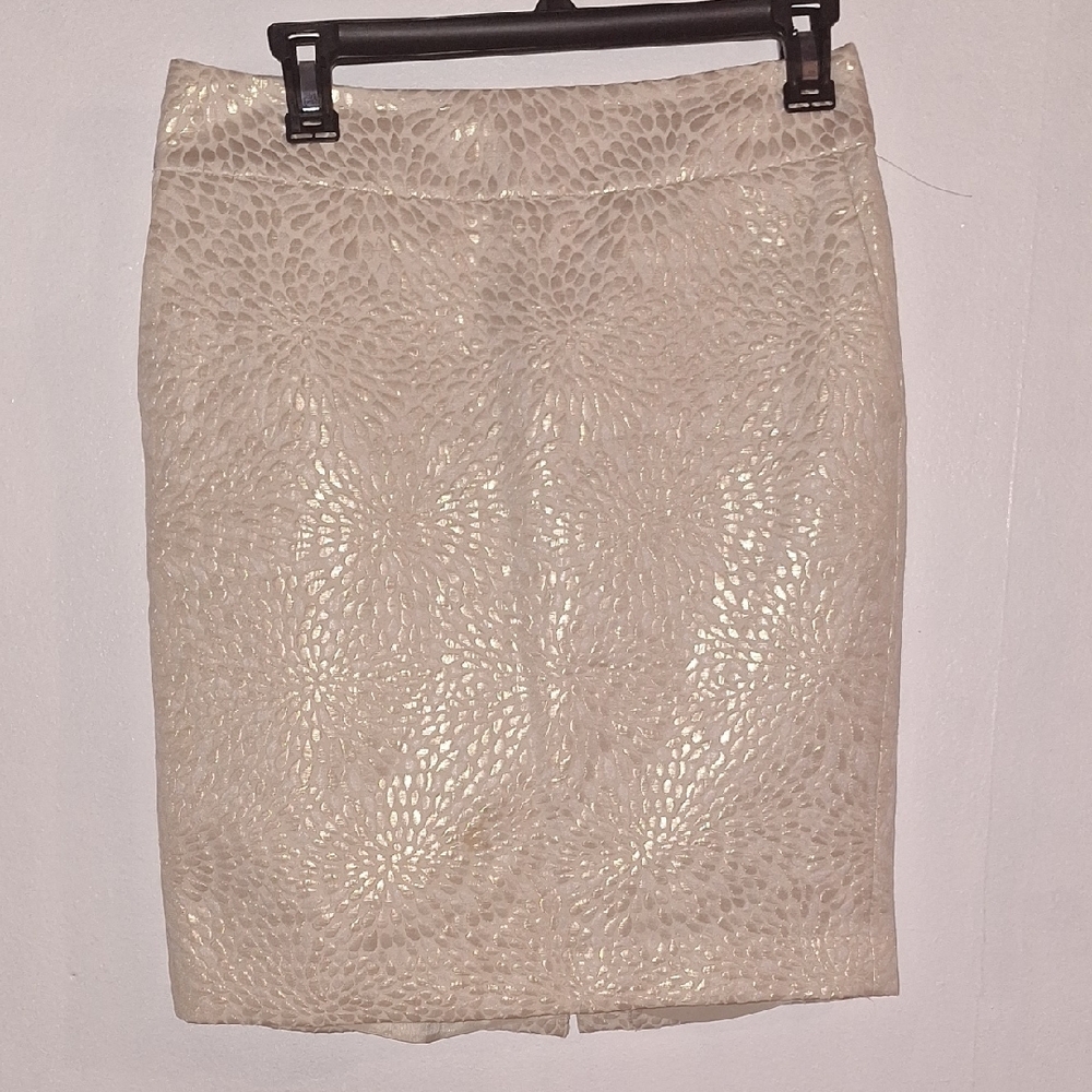 LOFT Gold Sequin Pencil Skirt Cocktail